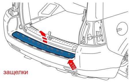 diagram of rear bumper Land Rover Freelander II, LR2 (after 2006)